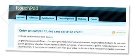 Créer un compte iTunes sans carte de crédit