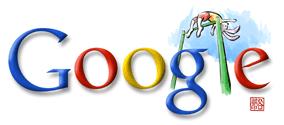 Logo Google Jo 2008 : Lapin et highjump