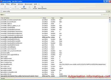 Configuration de firefox