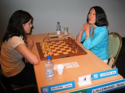 Laurie Delorme et Roza Lallemand au Championnat de France d'échecs 2008 - photo Chess & Strategy 