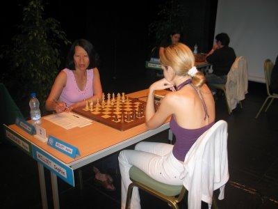 Roza Lallemand et Sophie Milliet au Championnat de France d'échecs 2008 - photo Chess & Strategy