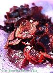 Croustilles de betteraves rouges au sel arômatisé au citron vert