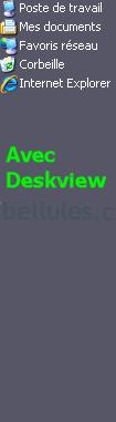 DeskView affichage icônes bureau mode liste