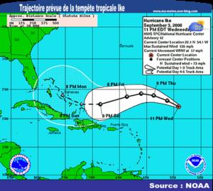 Ike : puissant ouragan de catégorie 4 et menace les Bahamas
