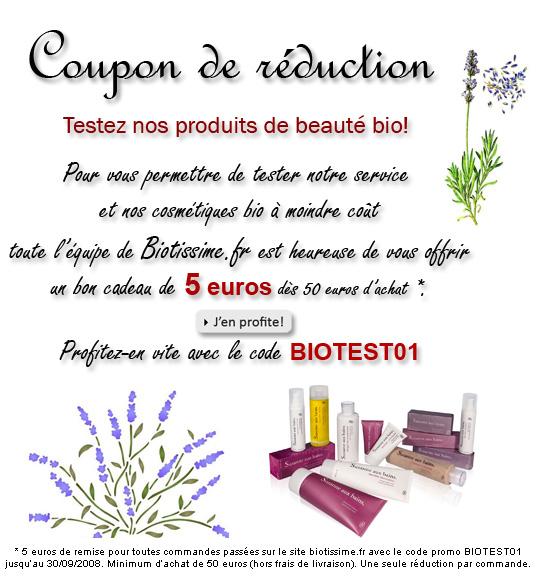 Coupon de réduction Biotissime
