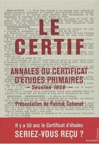 Le certificat d'études primaires 1959