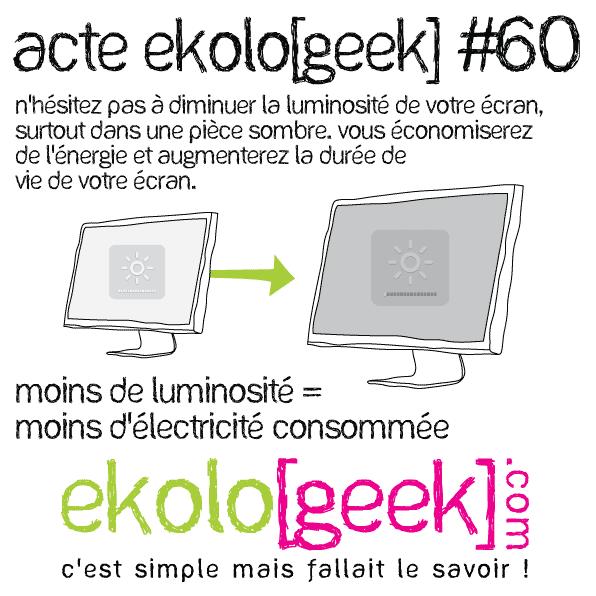 ekologeek, ordinateur, écran, luminosité