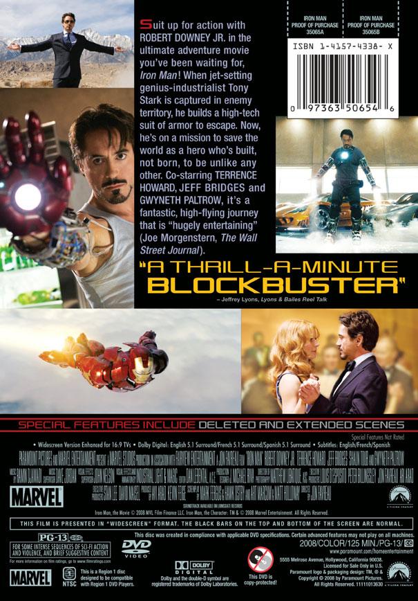Ironman: Le Blu-ray
