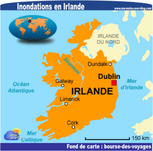 [Irlande] Inondations dans le sud et l'est du pays