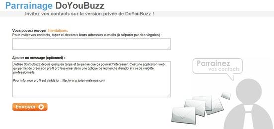 Invitez vos contacts, insérez votre blog et vos loisirs invitations