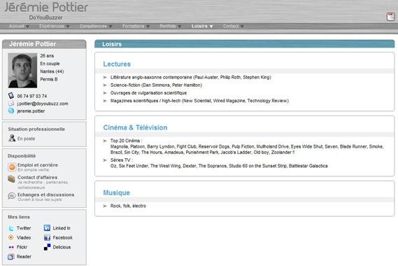 Invitez vos contacts, insérez votre blog et vos loisirs loisirs