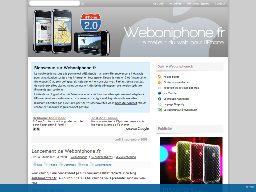 WebonIphone.fr le nouveau blog de Guillaume Bizet