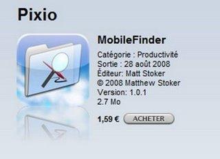 Appli MobileFinder pour iPhone