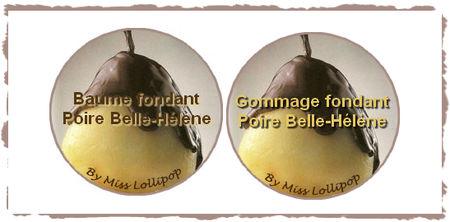 Baume et gommage fondants poire Belle-Hélène montageetiquettesbaumeetgommage
