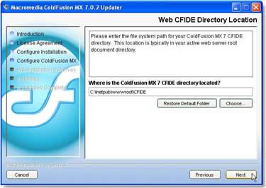 Installer Coldfusion MX7 sous Windows (Etape 1)