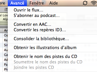 Menu iTunes Alt