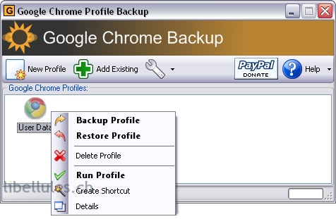 google chrome backup