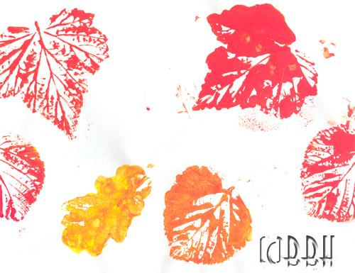 Impression de Feuilles feuilles d'arbres peinture bricolage enfant automne
