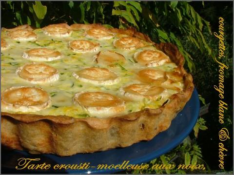 Tarte courgettes & chèvre, pâte croustillante au fromage blanc & noix