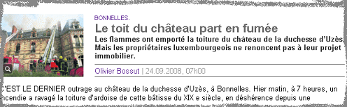 Yvelines, la chateau de la duchesse d'Uzès en flamme uzes.bmp