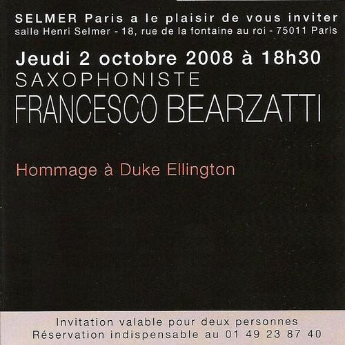 Hommage à Duke Ellington - F. Bearzatti solo - Selmer - 2 oct. 08