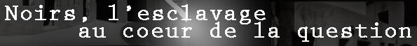 L'esclavage au coeur de la question L'esclavage au coeur de la question