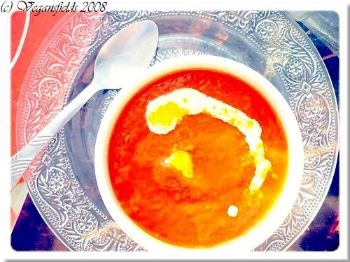 Crème de tomates aux poivrons confits (3 en 1) (vegan)