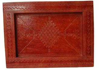 Plateau en cuir Touareg