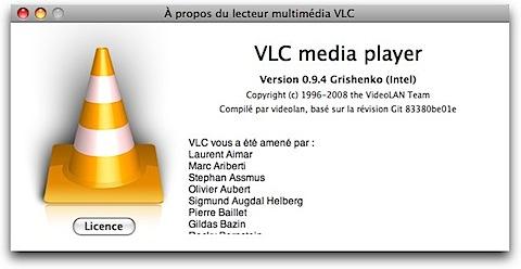 Sortie de VLC media player 0.9.4 À propos du lecteur multimédia VLC.jpg