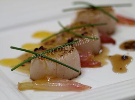 Coquilles Saint Jacques: agrumes et grué de cacao, une recette inspirée de Christian Têtedoie CSJ_GRUE