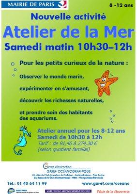 Un atelier de la mer pour vos enfants le samedi matin !