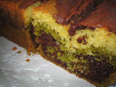 Gateau marbré vanille-choco-pistaches!!!!