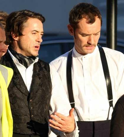 Sherlock Holmes : photos de Jude Law sur le tournage