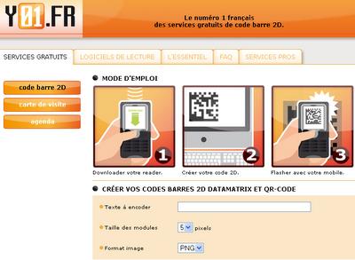 Y01 est un service de codes-barres 2D au format ouvert