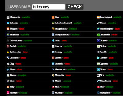 Usernamecheck 2940950631_52ea5ba94d_o Usernamecheck: vérifier la disponibilité dun nom d’usager sur plus de 60 services Web en un clic