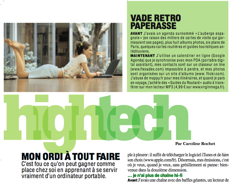 ORDI À TOUT FAIRE, Marie Claire, XI-08 ORDI À TOUT FAIRE, Marie Claire, XI-08