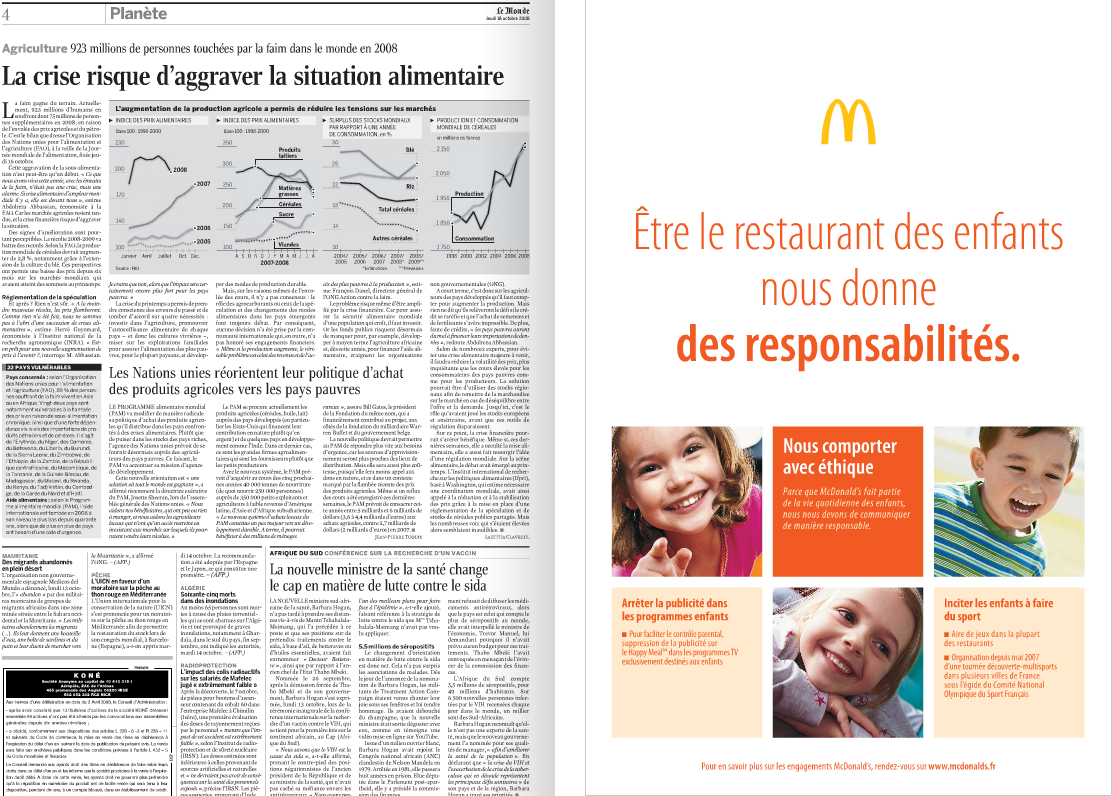 Crise alimentaire et Mac Do… Mac Do et la Crise alimentaire