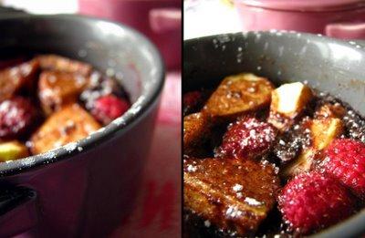L'idée du week-end : clafoutis chocolat, framboises et pommes