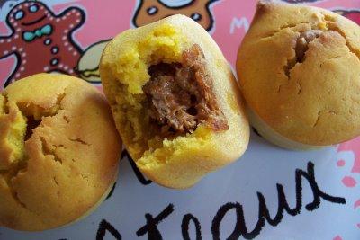 Mini-muffins potiron coeur fondant speculoos