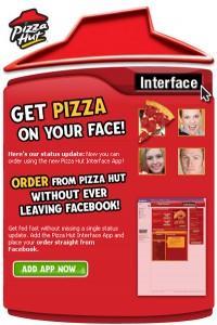 Facebook PizzaHut Commandez votre pizza depuis
