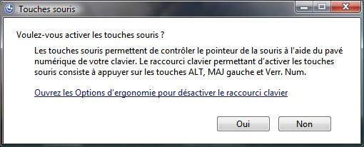 Utilisation de la souris à l'aide des touches du pavé numérique Touches souris