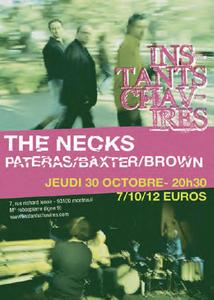 The Necks; Pateras - Baxter - Brown :30 nov. aux Instants Chavirés