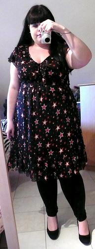 Review - Torrid Black Chiffon Red Stars Dress Review - Torrid Black Chiffon Red Stars Dress