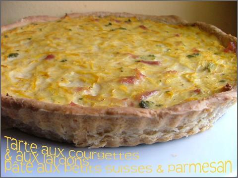 Tarte aux courgettes, pâte aux petits suisses & parmesan Tarte aux courgettes, pâte aux petits suisses & parmesan