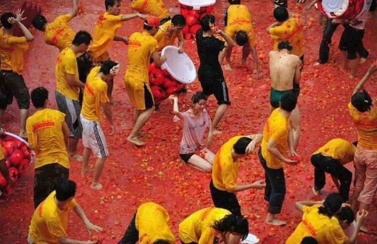 Bataille de tomates en Chine