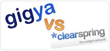 Les Widgets toujours plus populaires. gigya contre clearspring