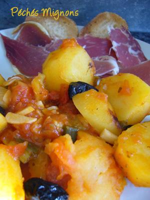 Pomme de terre à la niçoise Pommes de terre, Tomates, Olives, Poivron, Rapide, Légère
