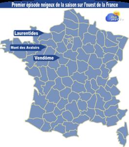 Premier épisode neigeux de la saison 2008-2009 sur l'ouest de la France