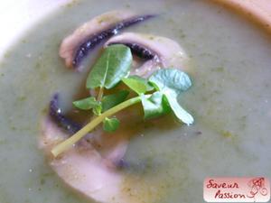 Soupe, vous avez dit soupe ? Soupe de cresson aux champignons !