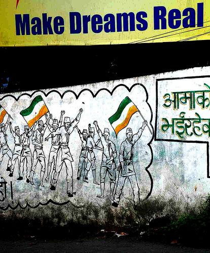 Dessin sur un mur de la ville de Kalimpong par Chinlop Lepcha